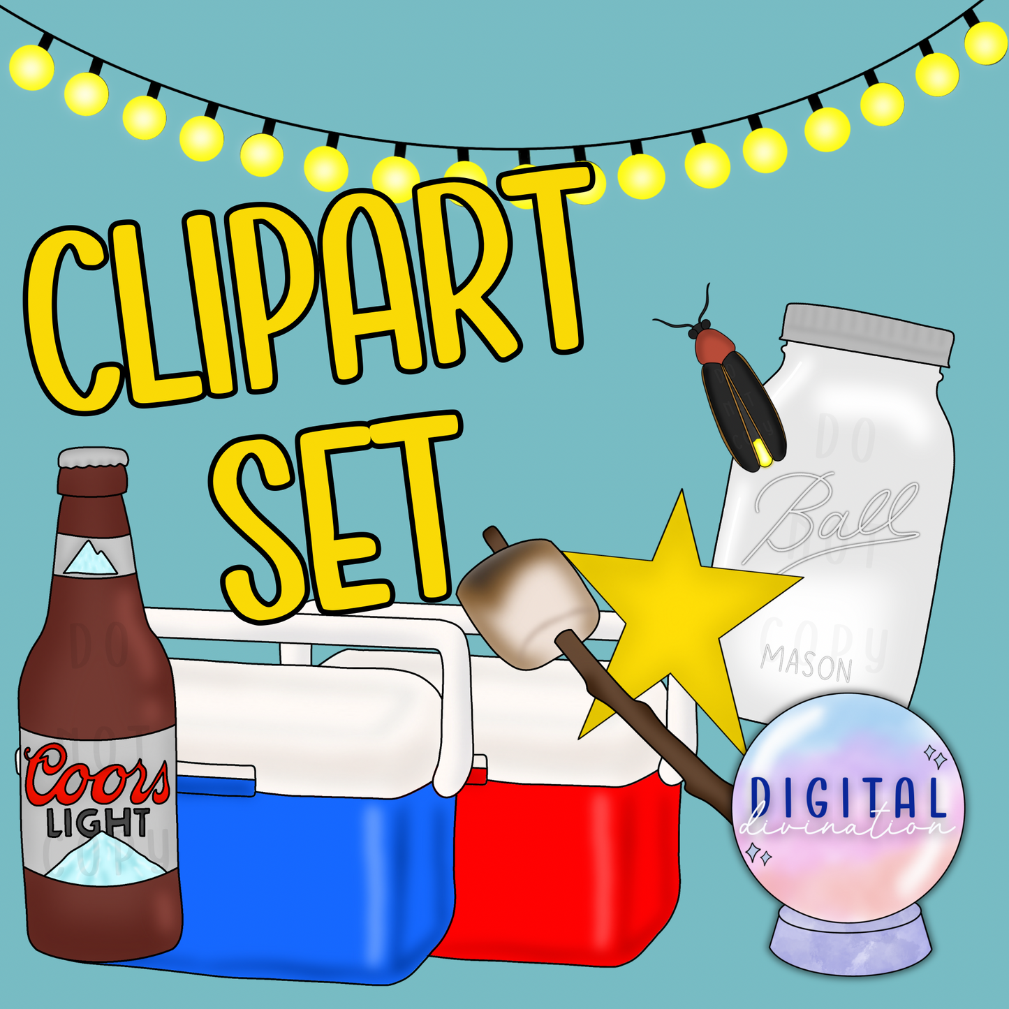 Summer Nights Clipart Set