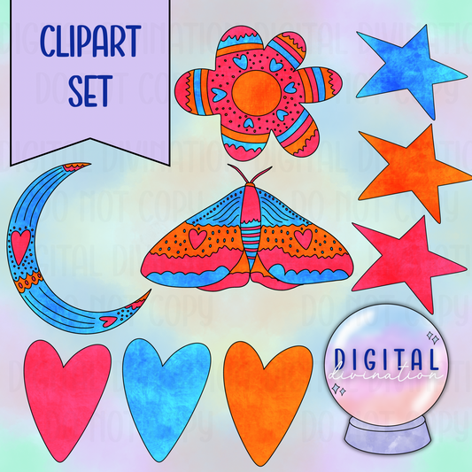 Folk Art Clipart Set