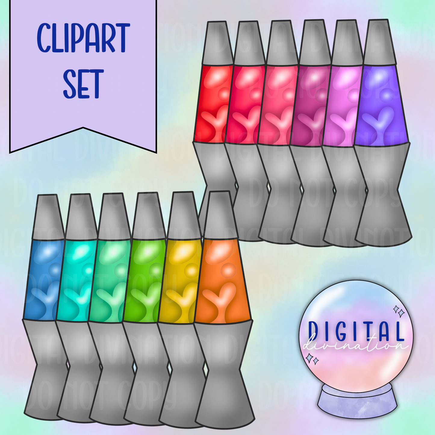 Lava Lamp Clipart Set
