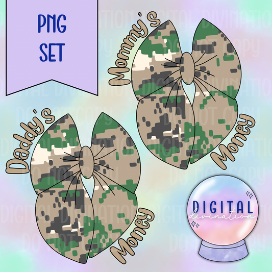 Camo Bows PNG Set