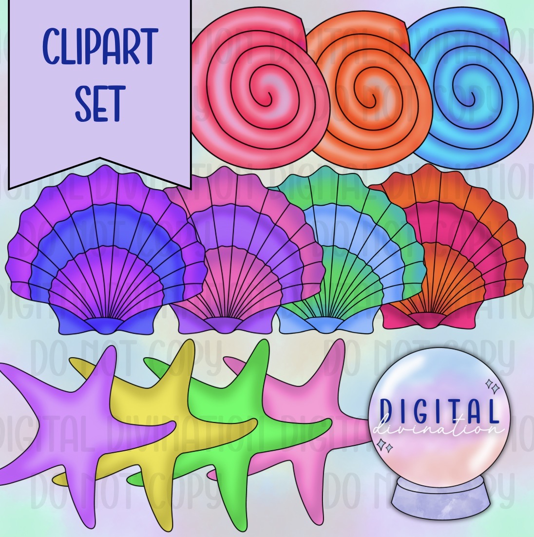 Seashell Clipart Set