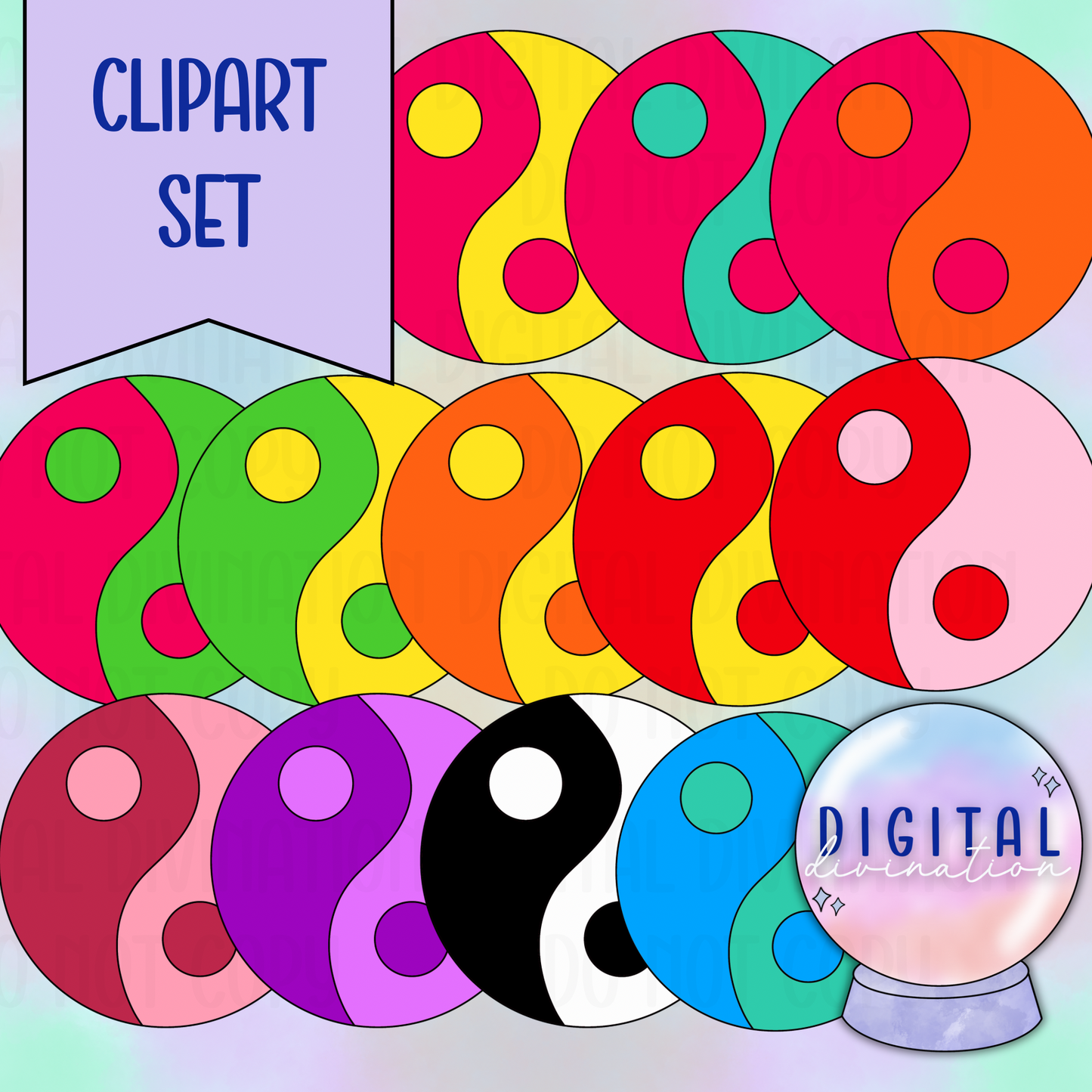 Yin Yang Clipart Set