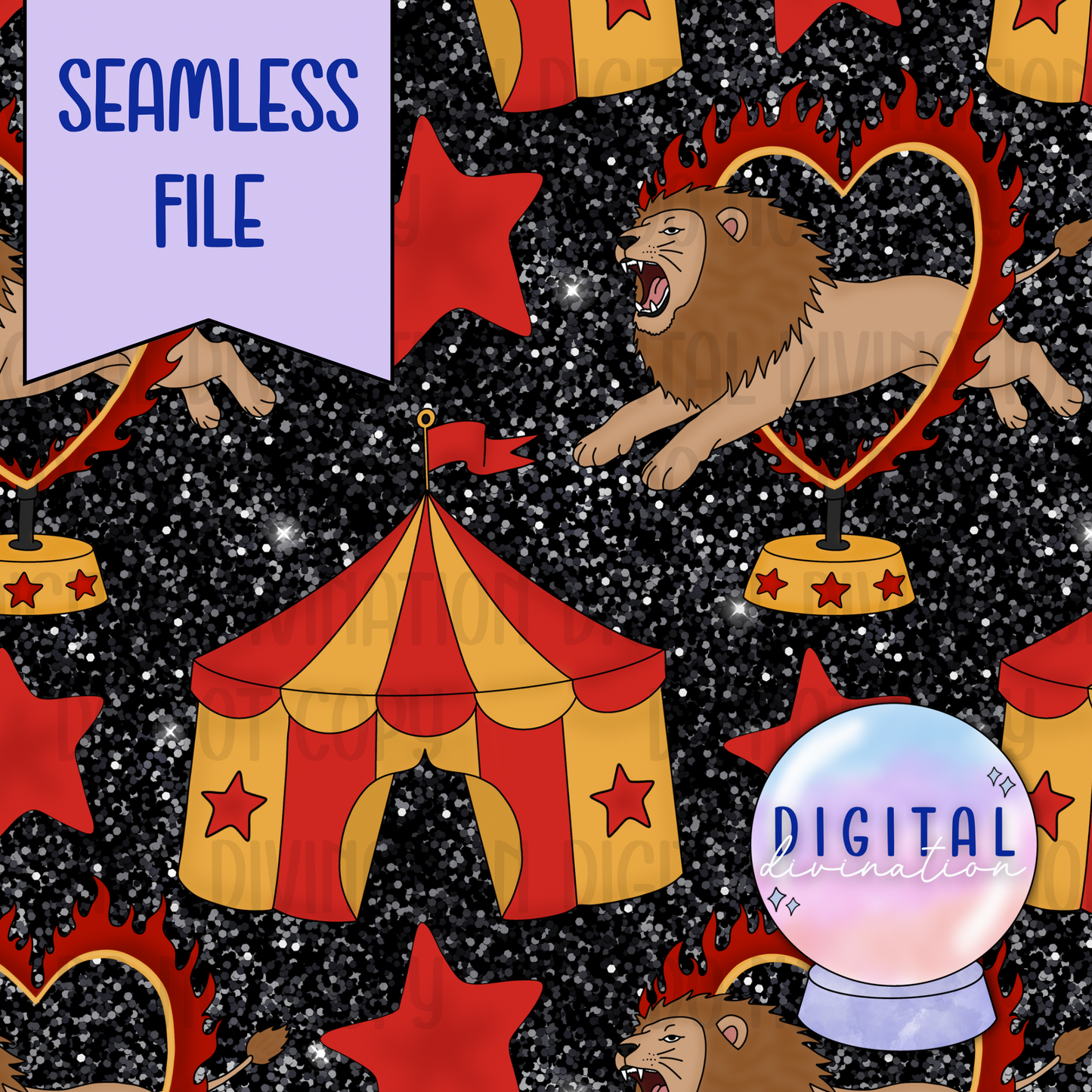 Freak Show Lion Seamless
